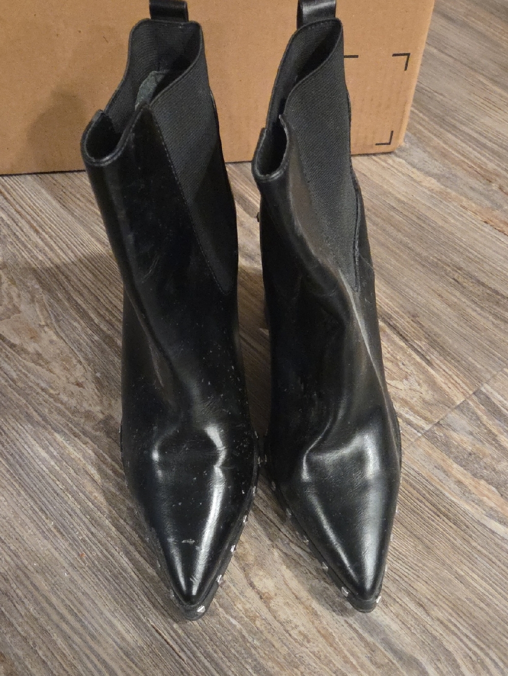 Charles By Charles David Black Pointed Toe Chelsea Ankle Boots